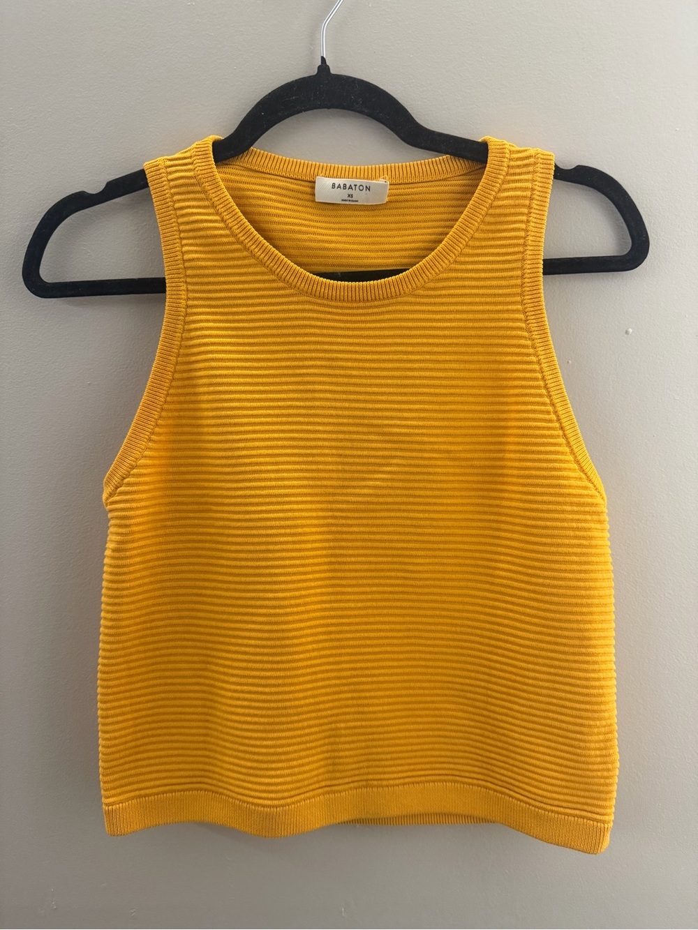 Babaton Aritzia Mustard Ribbed Tank